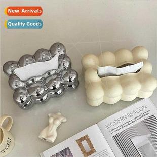 Ceramic cotton candy tissue box ins bedside tissue organizer