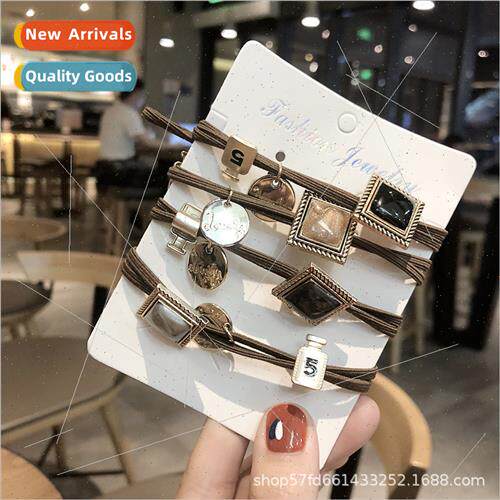 Retro wind head rope female leather band girl ins hair rope