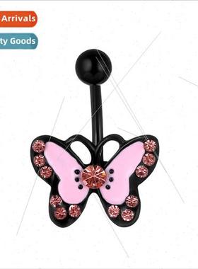 New piercing jewellery fixed  diamond oil drip butterfly umb