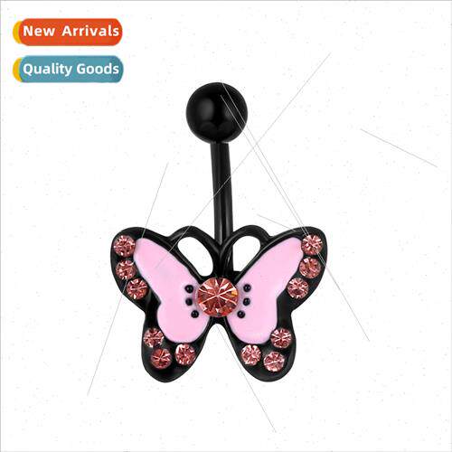 New piercing jewellery fixed  diamond oil drip butterfly umb