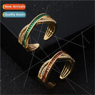 Europe fashion crossover zirconia index finger ring women ni