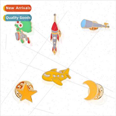 Jewelry Creative space aliens brooch airplane rocket astrona