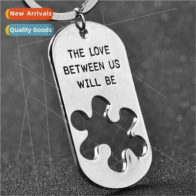 Valentine Day  love between us Patchwork Couple Necklace Per