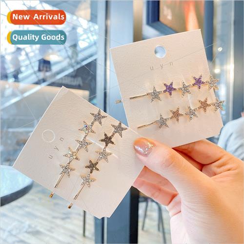 ins star hair clips a word clip simple rhinestone hair jewel