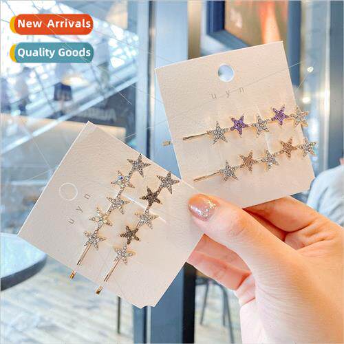 ins star hair clips a word clip simple rhinestone hair jewel