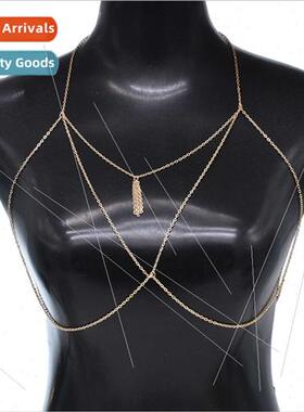 Europe new chest chain gold silver alloy bra body chain simp