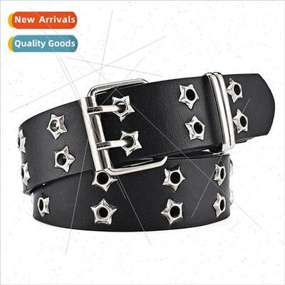 Double rows cock-eye belt hollow punk casual ladies belt fas