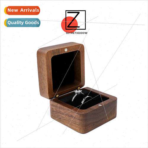 Black walnut solid wood ring box retro wooden necklace earri