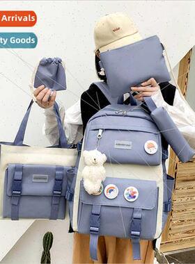 new Korean canvas backpack shoulder bag tide ins simple midd