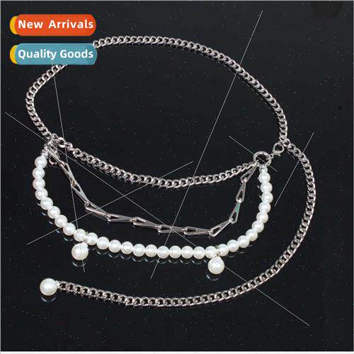 new accessories ins metal pearl waist chain hundred belt fem