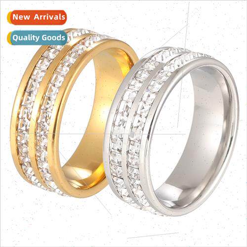 Fashion full star wh diamonds tanium steel does not lose col