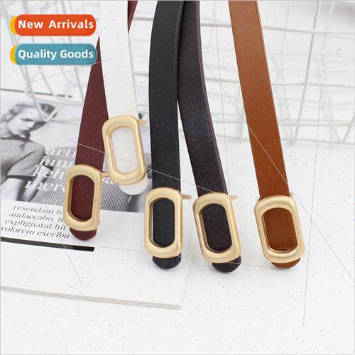 Gold smooth buckle women jeans belt ins women  simple versat