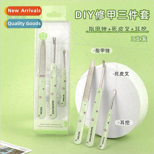 Stainless steel double-sided patterned nail file dead skin k