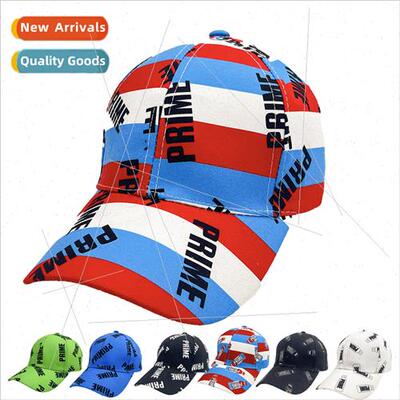 LET`SGOBRANDON Washed Print Baseball Cap Washed Cotton Pops