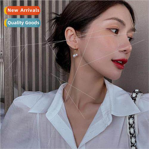 mple earrings girls pearl earrings 2022 new tide Korea sense