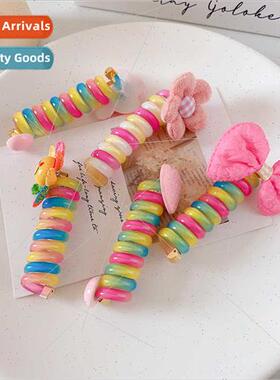 Girls cute colorful sunflower roll roll phone line hair band