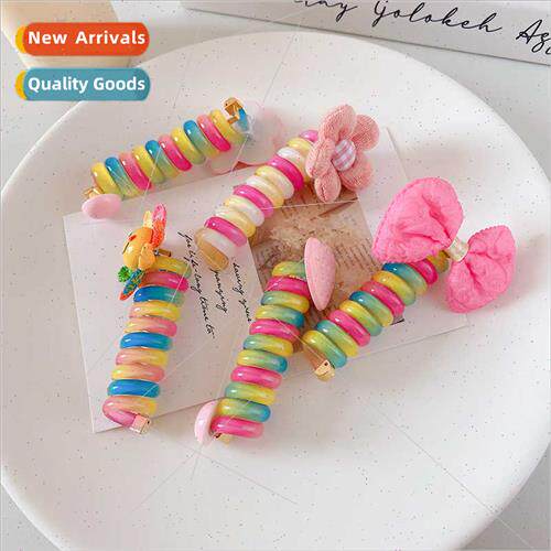 Girls cute colorful sunflower roll roll phone line hair band