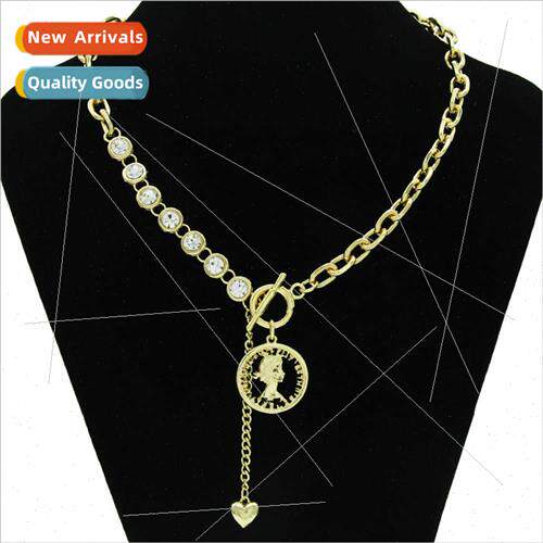 Europe minimalist hip-hop flash diamond chain cool necklace