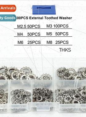 300PCS Set 304 Lock Washer Toothed Washer External Serrated