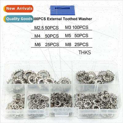 300PCS Set 304 Lock Washer Toothed Washer External Serrated