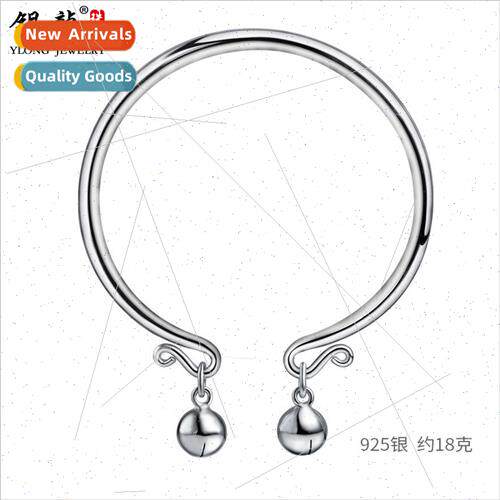 999 jewelry s open bell bracelet round ring silver bracelet
