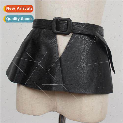 new thin personalized soft leather ruffled outside belt deco