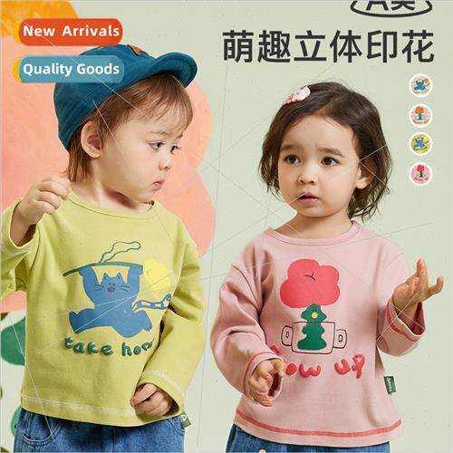 2024 spring new childrens T-shirt cute printing boys and gir