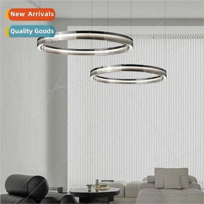 Italian minimalist long rainbow glass living room chandelier