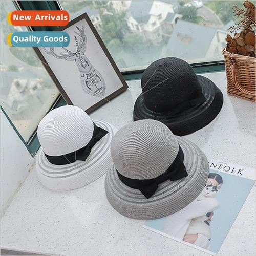 Summer ladies splicing travel sunscreen small brim Hepburn h