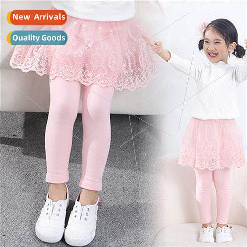 Spring 2023 girls cotton bottoming dress pants cotton solid