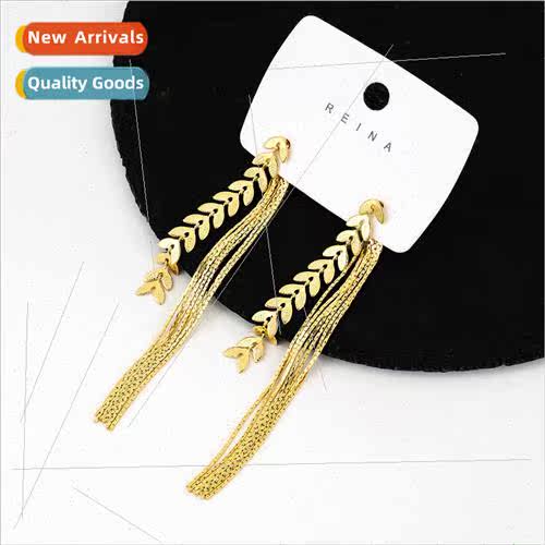 new tide niche earrings copper long wheat tassel earrings fe