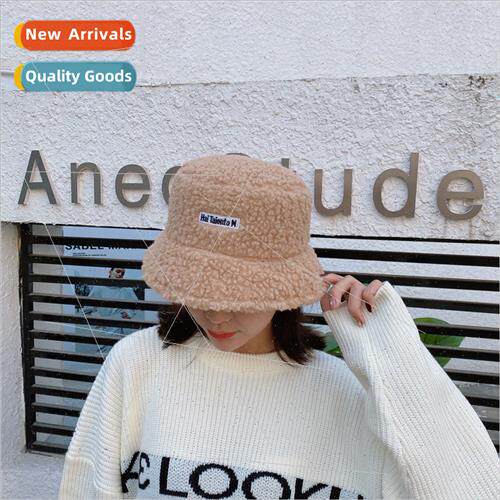 Autumn winter lamb wool fisherman hat female Korean  winter