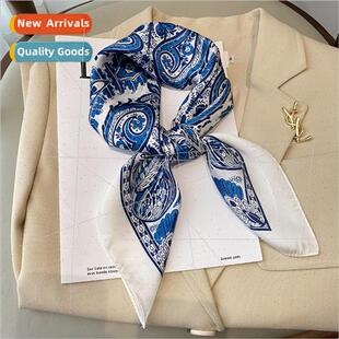 2022 lerary floral 70 simulation silk scarf female professio