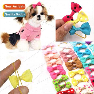 Europe 20 colors pet dog polka dots solid color small bow le
