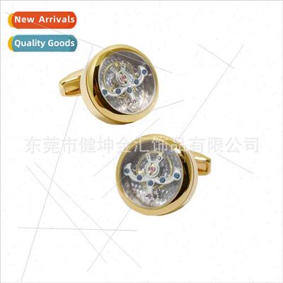 Mechanical Watch Tourbillon Gold Cufflinks Watch Movement Pu