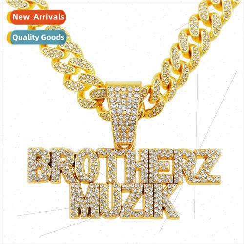 Europe hip-hop cool letters double row splicing pendant neck