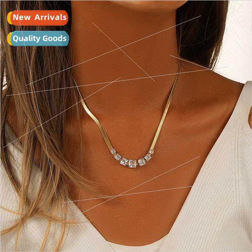 Europe hip-hop light luxury new necklace stainless steel gol