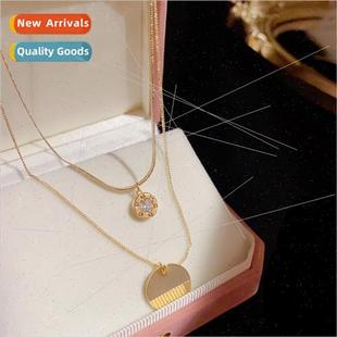 niche round necklace winter fem layer new double Autumn card