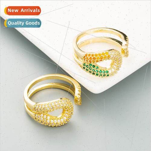 Europe personalized trend hip-hop geometric open-ended ring