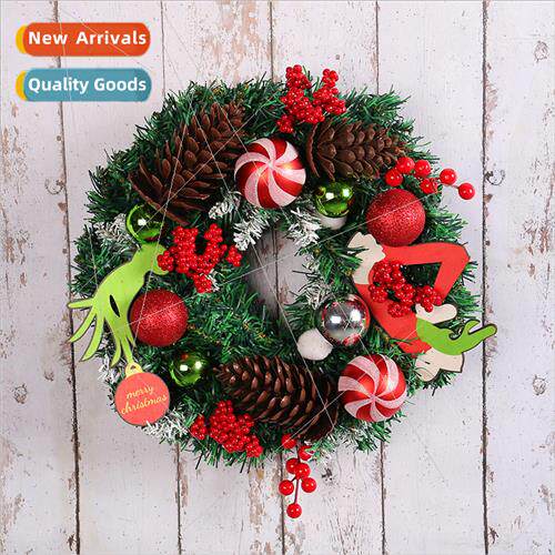 Grinch Wreath 2023 Green Monster Pinecone Vine Wreath Christ