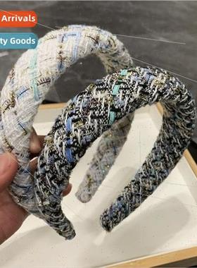 Fragrance Retro Green Tweed Headband Wide Rim Shiny lk Spong