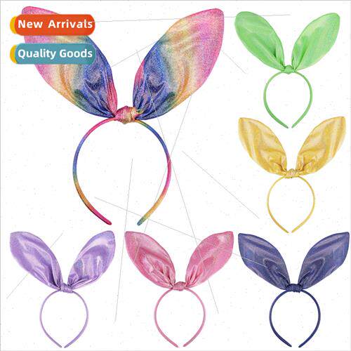Phantom colorful large rabb ears hair bands cloth bright fla