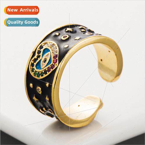 Europe fashion ring accessories copper micro-set colorful zi