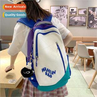 Japan ins schoolbag splicing girl shoulder bag campus lightw