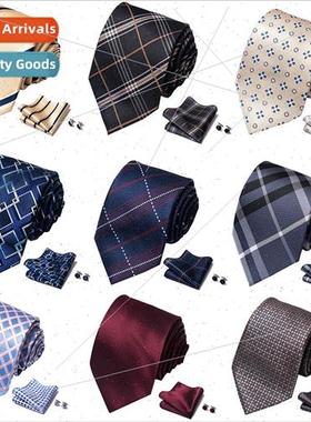 Business Tie Polyester Men Tie Printed Jacquard Workplace Ti