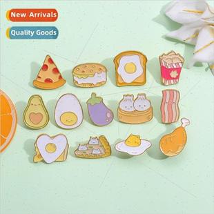 metal brooch cream food hamburg ice series cake Cartoon cute