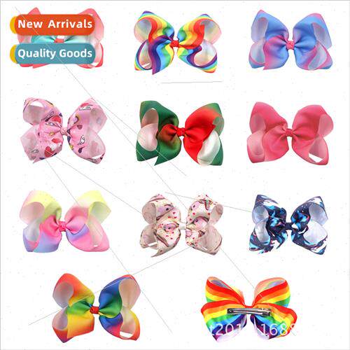 Children jewelry 6inch bow hairpin girls ponytail bubble flo