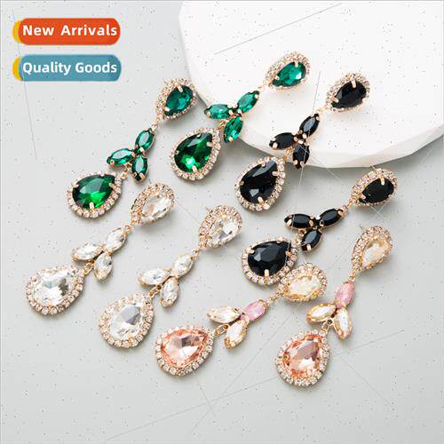 Europe new earrings simple multi-layer alloy set full diamon