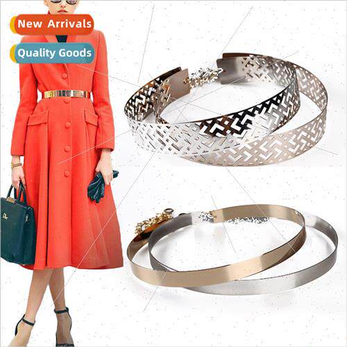 Europe full metal wide belt female tassel chain decoration s