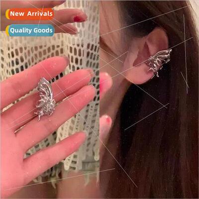ins metal wind sweet cool butterfly wings ear bone clip whou